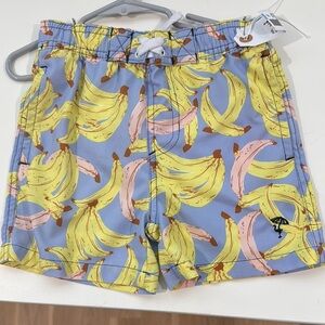 Banana Print Kids Swim Shorts